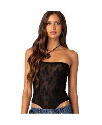 Womens Alina Sheer Lace Bodysuit Product Image