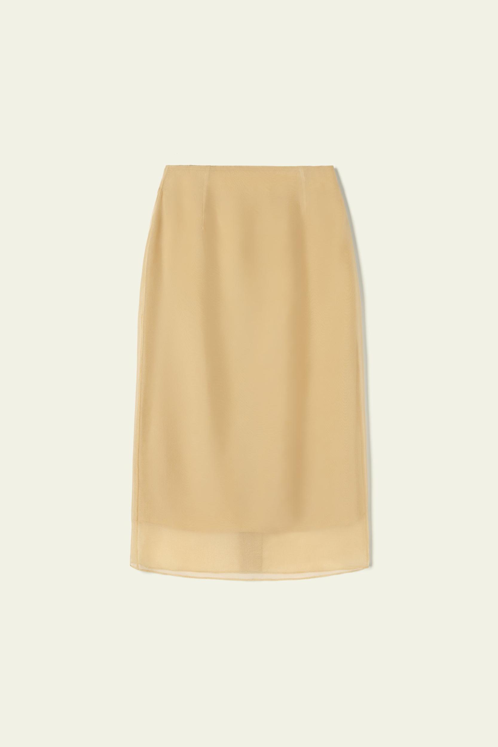 Tailored A-line Silk Skirt Product Image