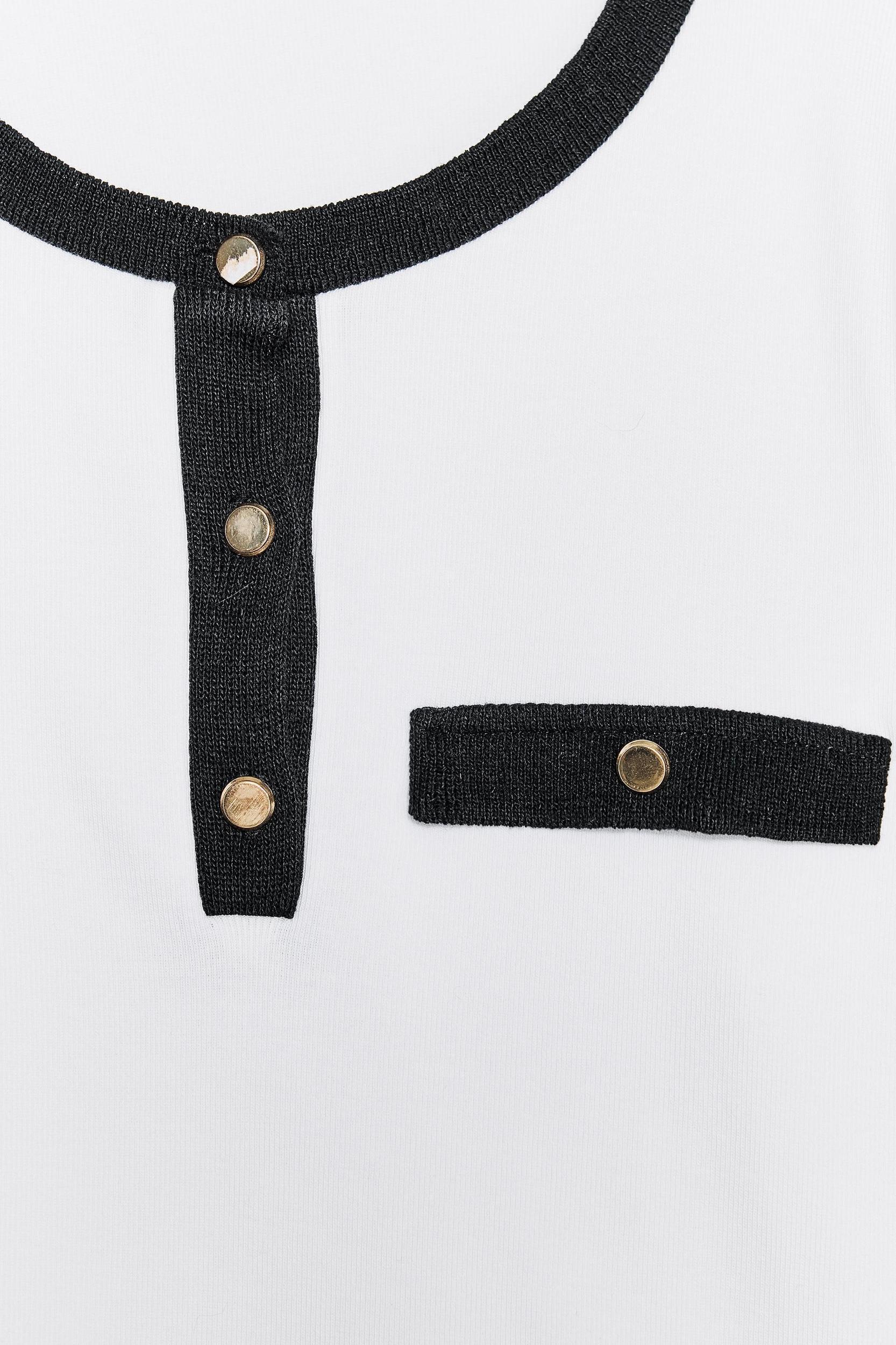 T-SHIRT WITH CONTRASTING PIPING Product Image