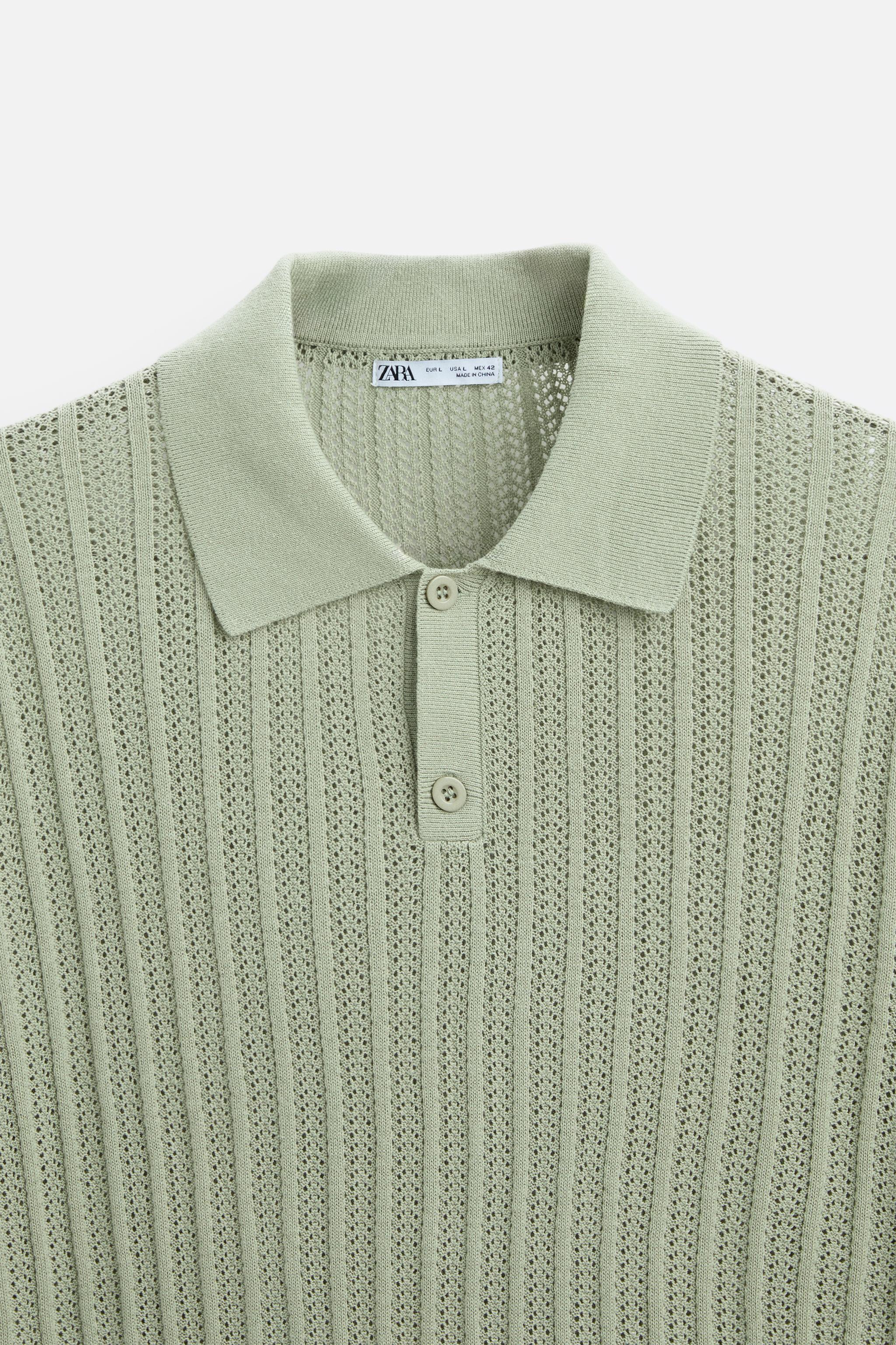 COTTON - LINEN BLEND KNIT POLO Product Image