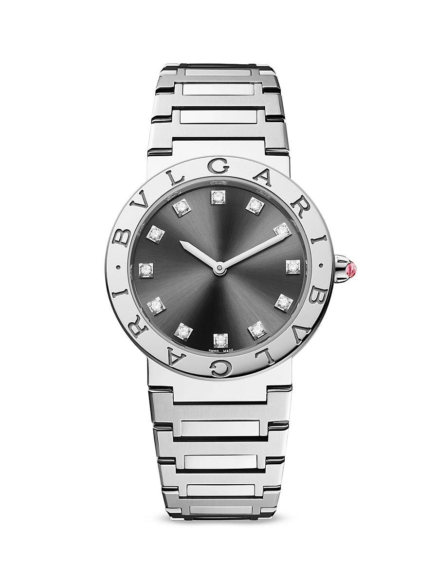 Womens BVLGARI BVLGARI LADY Stainless Steel & Diamond Bracelet Watch Product Image