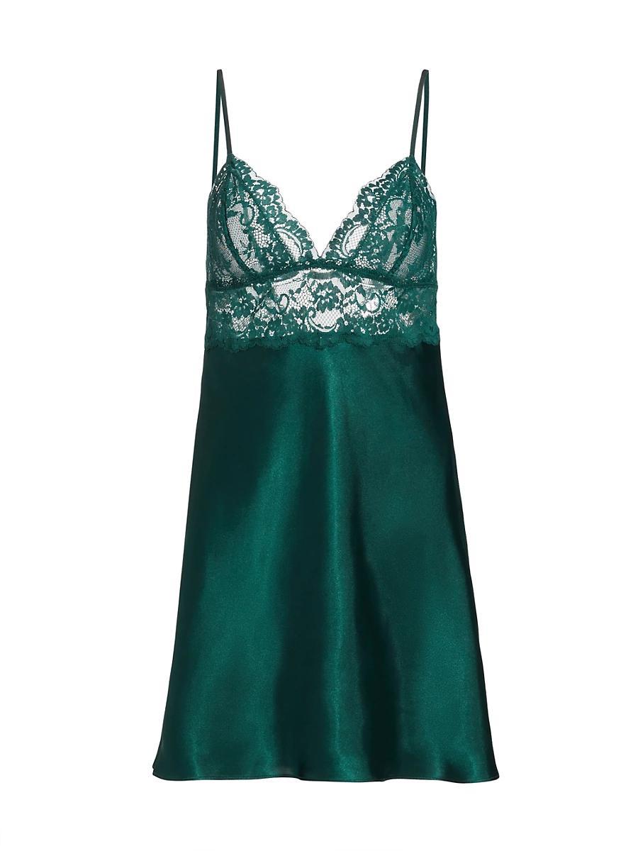 Womens Rory Lace-Trimmed Satin Chemise Product Image