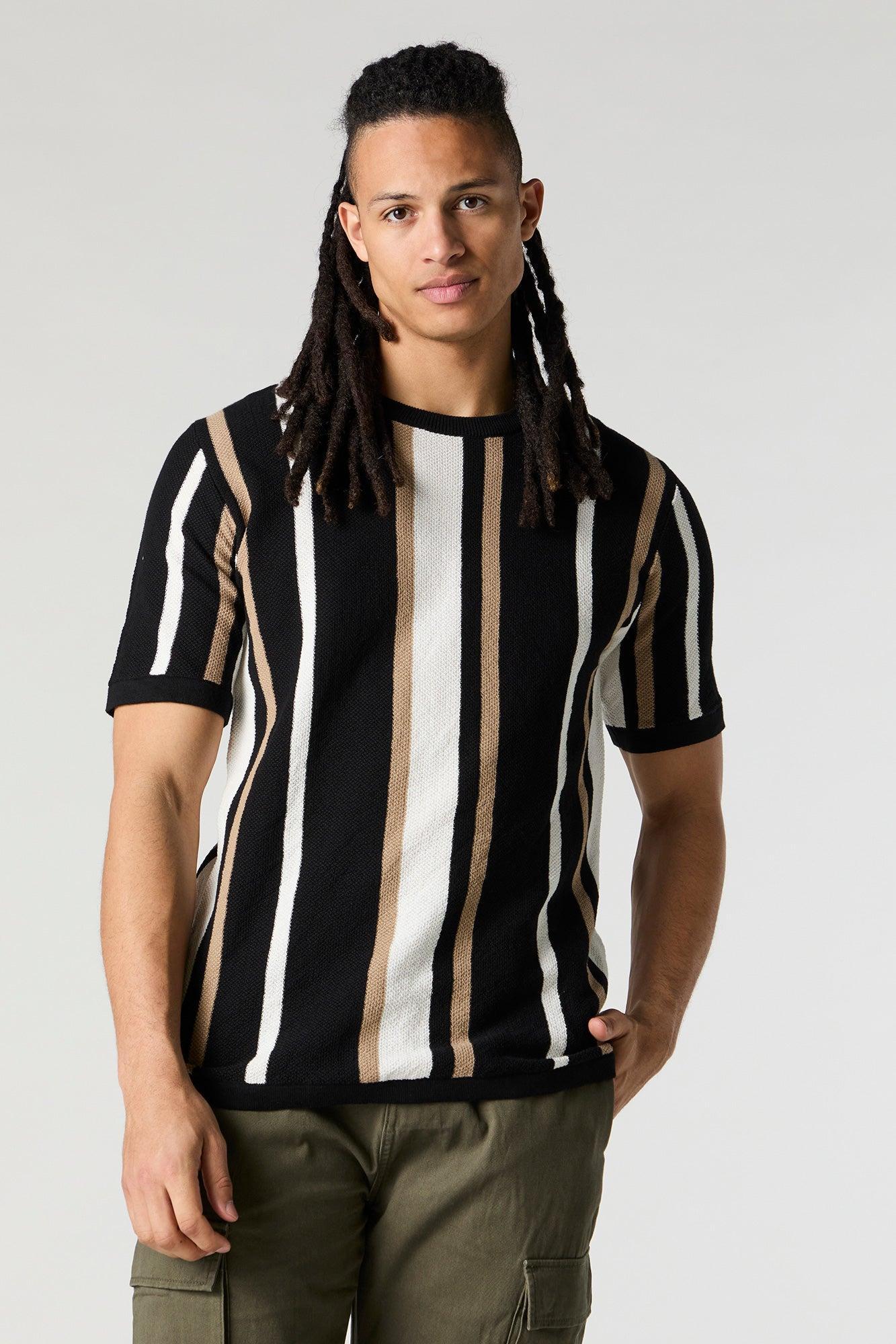 Striped Knit T-Shirt Male Product Image