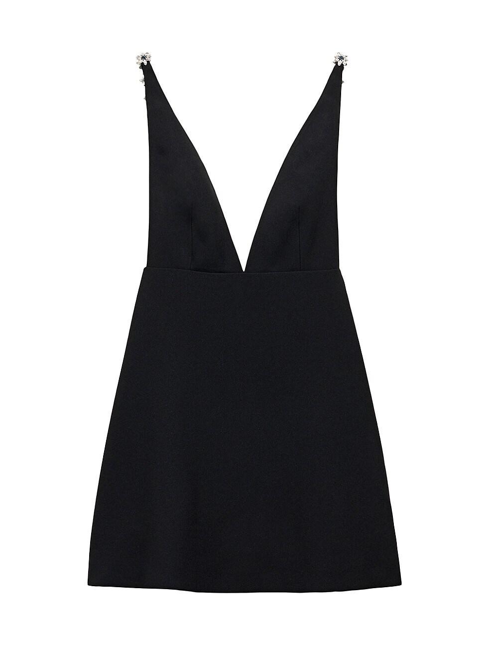 Womens Embroidered Sable Mini-Dress Product Image