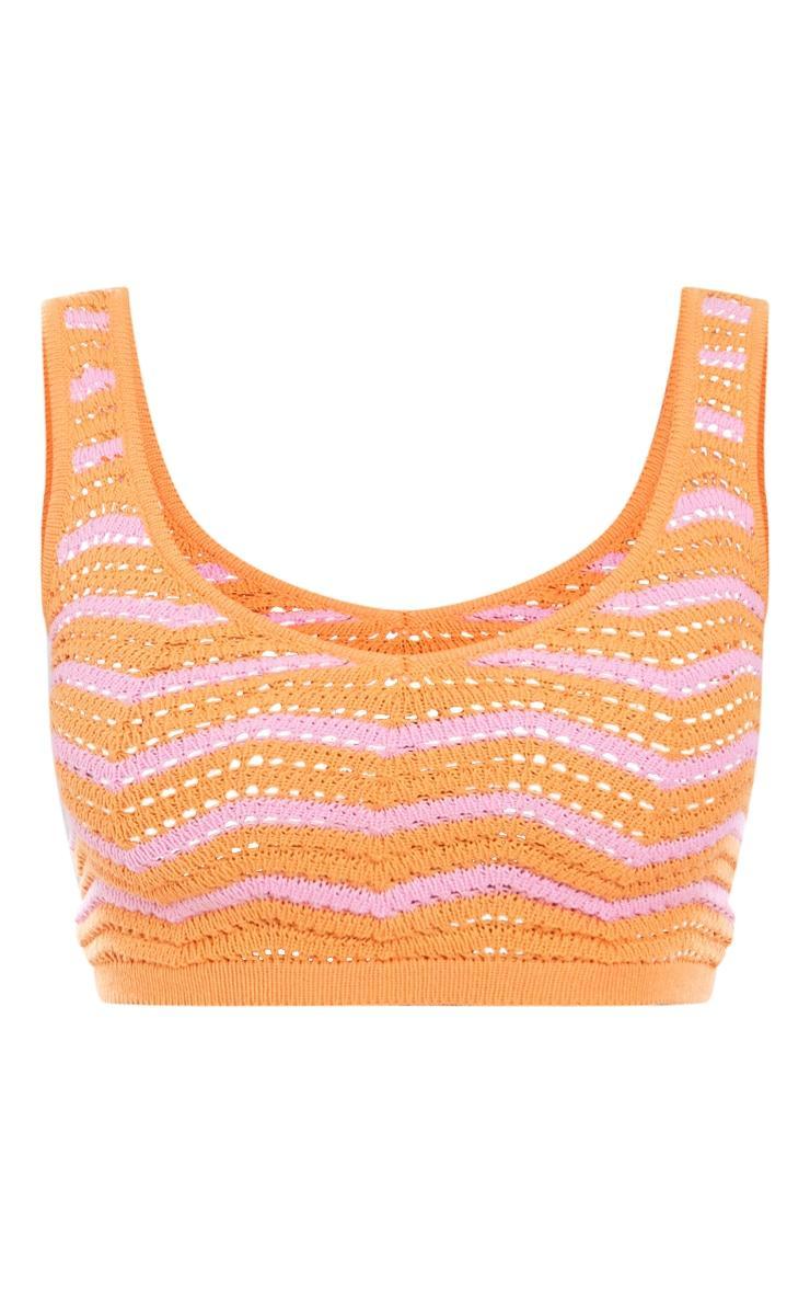 Multi Crochet Wave Stitch Knit Tank Product Image