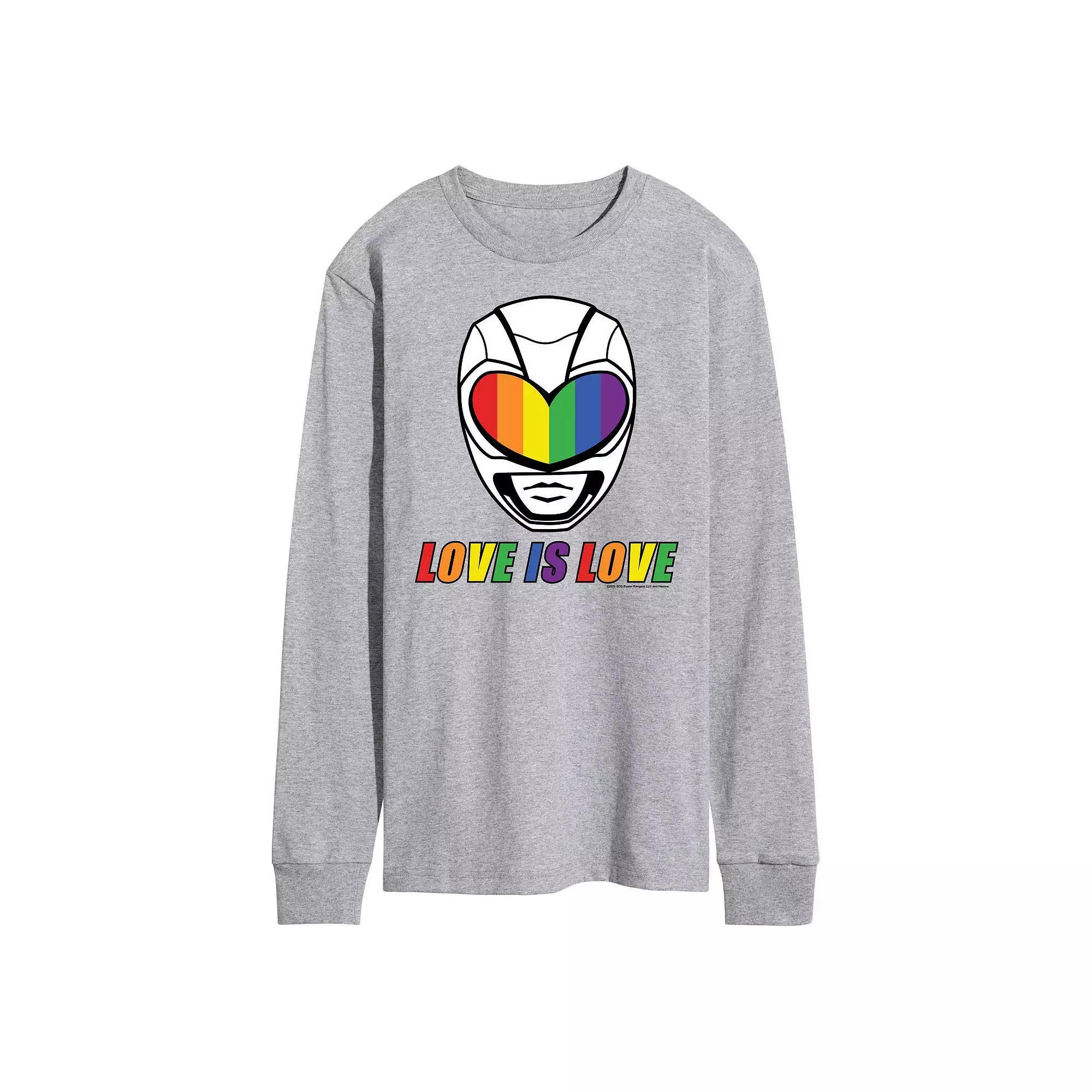 Men's Power Rangers Love Is Love Long Sleeve Graphic Tee,  Product Image