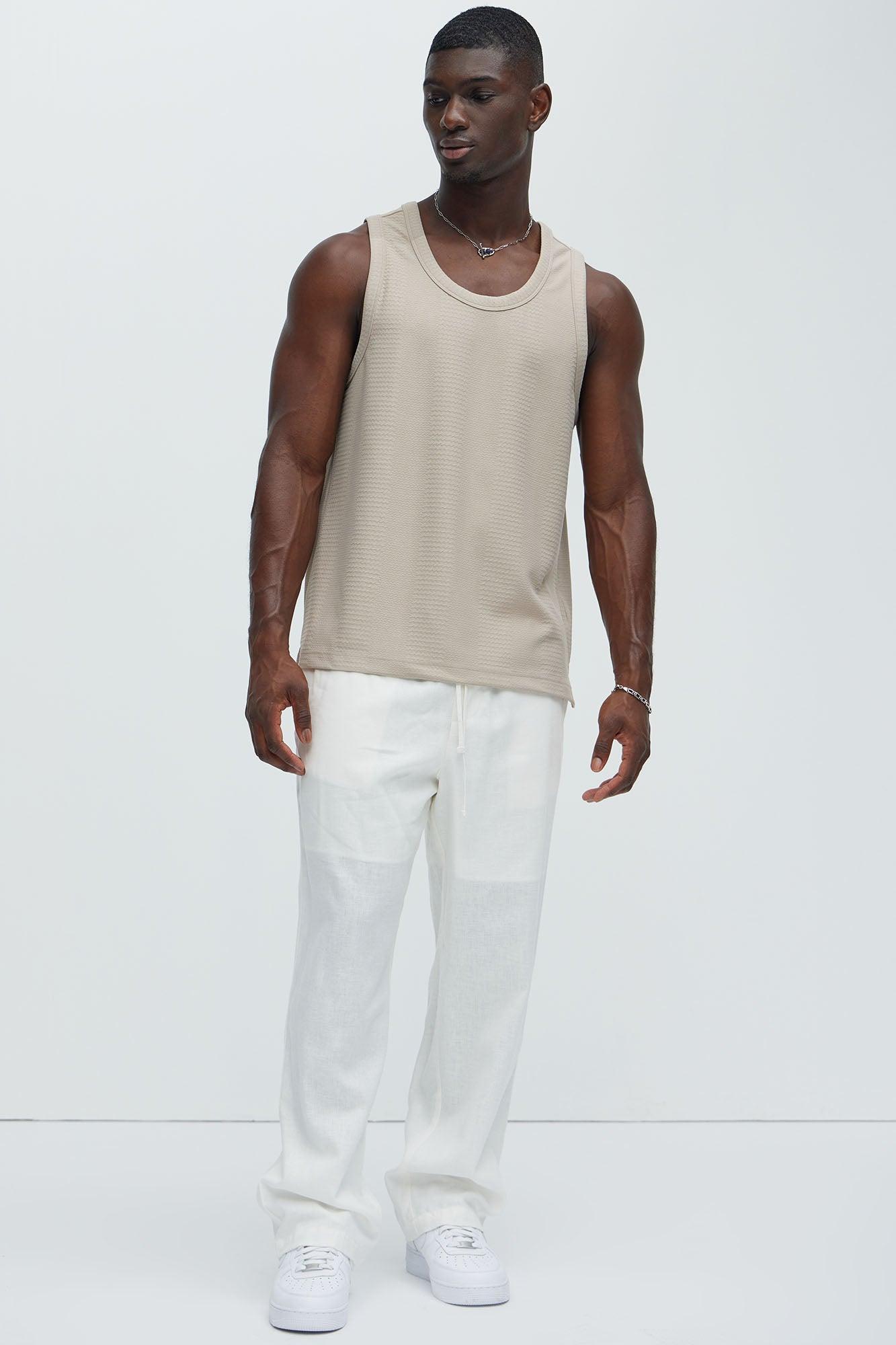 Angelo Textured Tank - Taupe Product Image