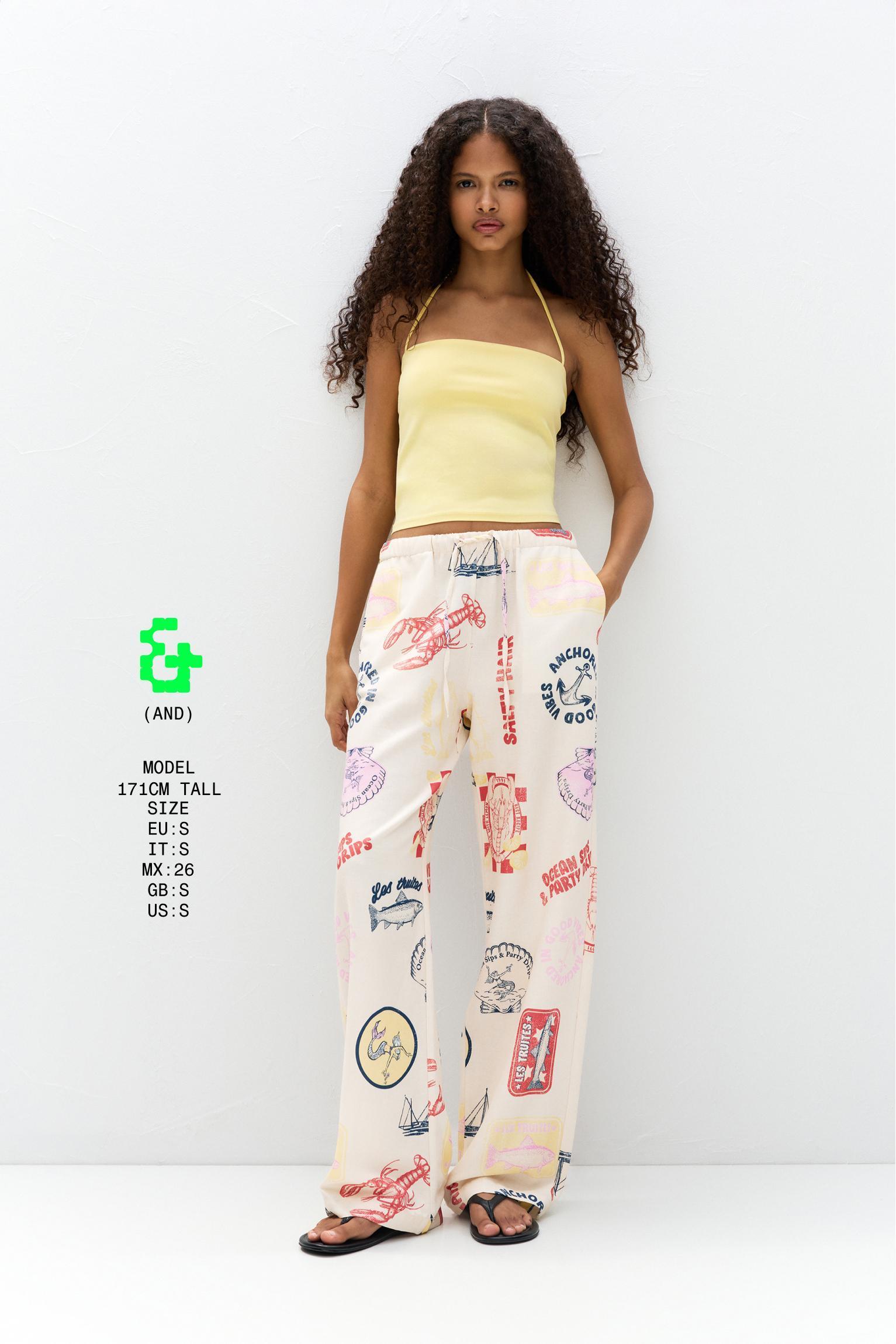 Rustic printed pants Product Image