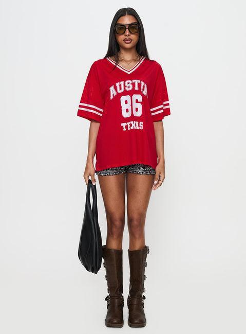 Austin Texas Sports Jersey Top Red Product Image