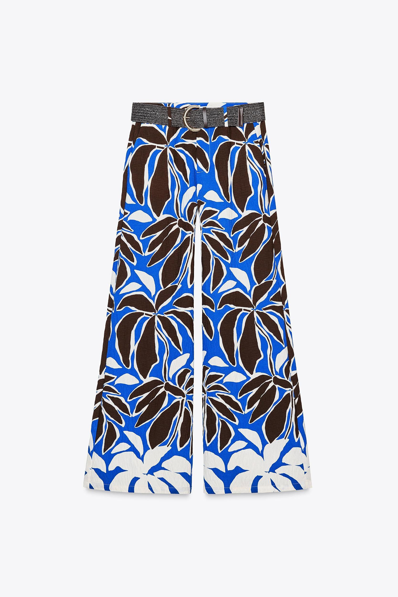 FLORAL PRINT WIDE LEG PANTS Product Image