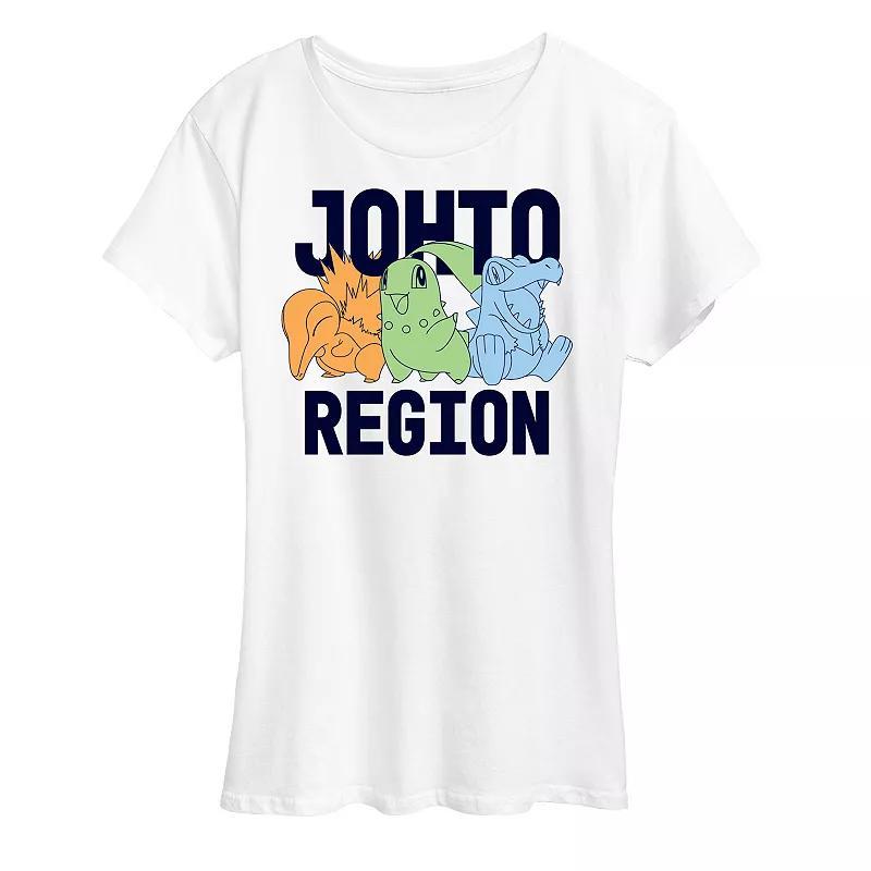 Women's Pokemon Johto Region Graphic Tee, Size: Small, White Product Image