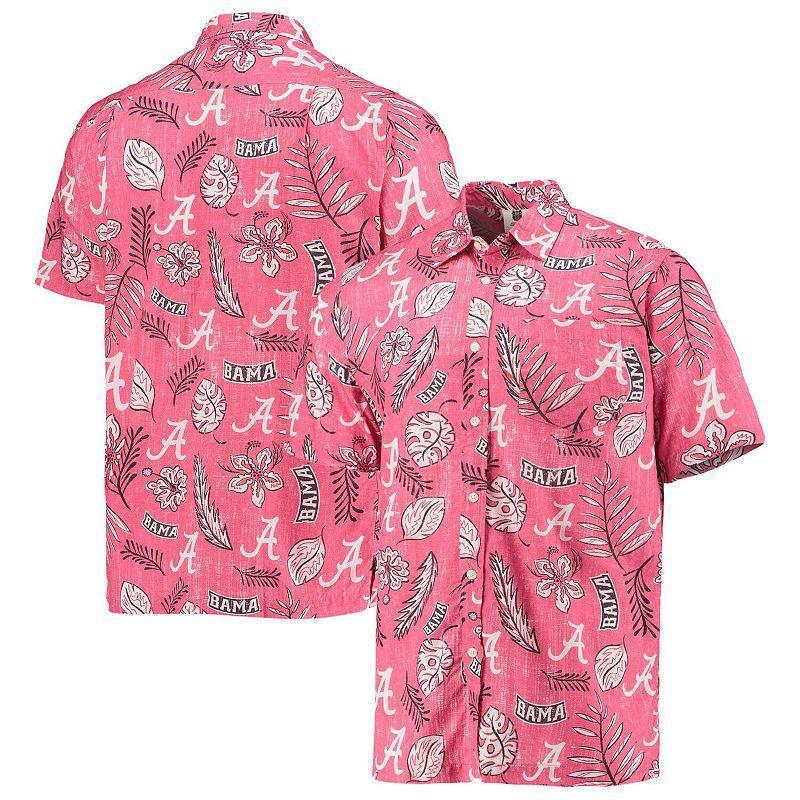 Mens Wes & Willy Crimson Alabama Crimson Tide Vintage Floral Button-Up Shirt Product Image