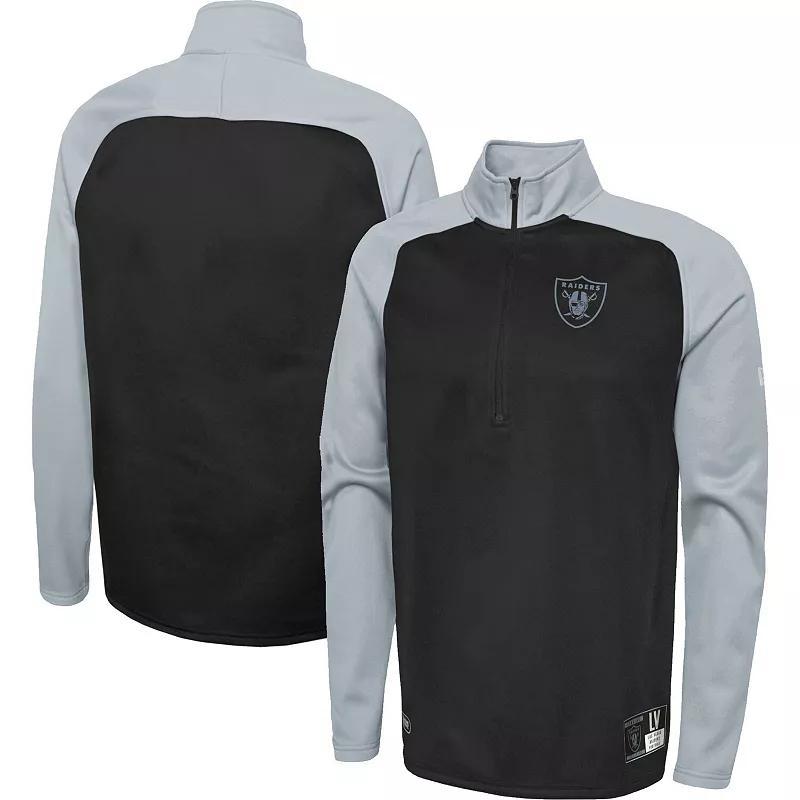 Mens New Era Seattle Seahawks Combine Authentic O-Line Raglan Half-Zip Jacket Blue Product Image