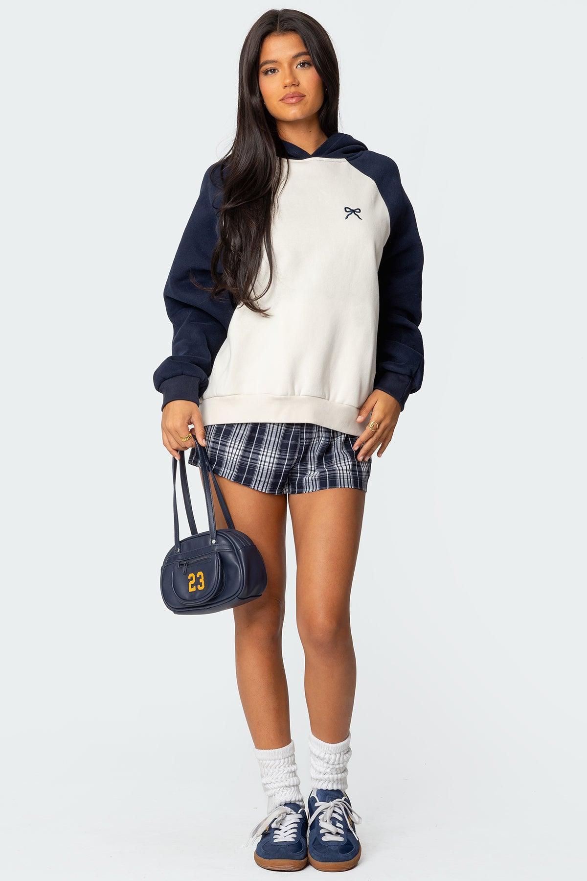 Raglan Bow Oversized Hoodie Product Image