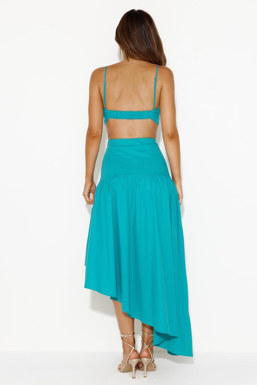 Newest Bloom Crop Top Teal Product Image