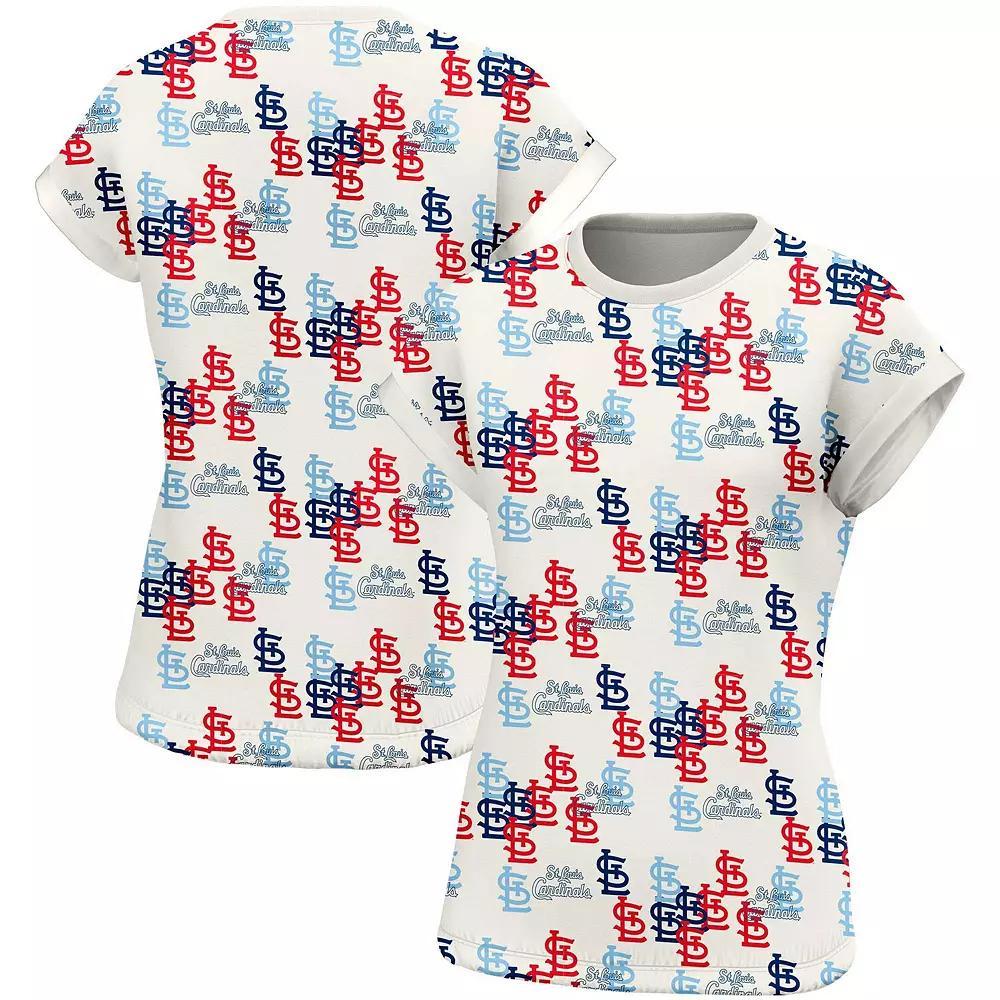 Women's Lusso White St. Louis Cardinals Madge Dolman Tri-Blend T-Shirt,  Product Image