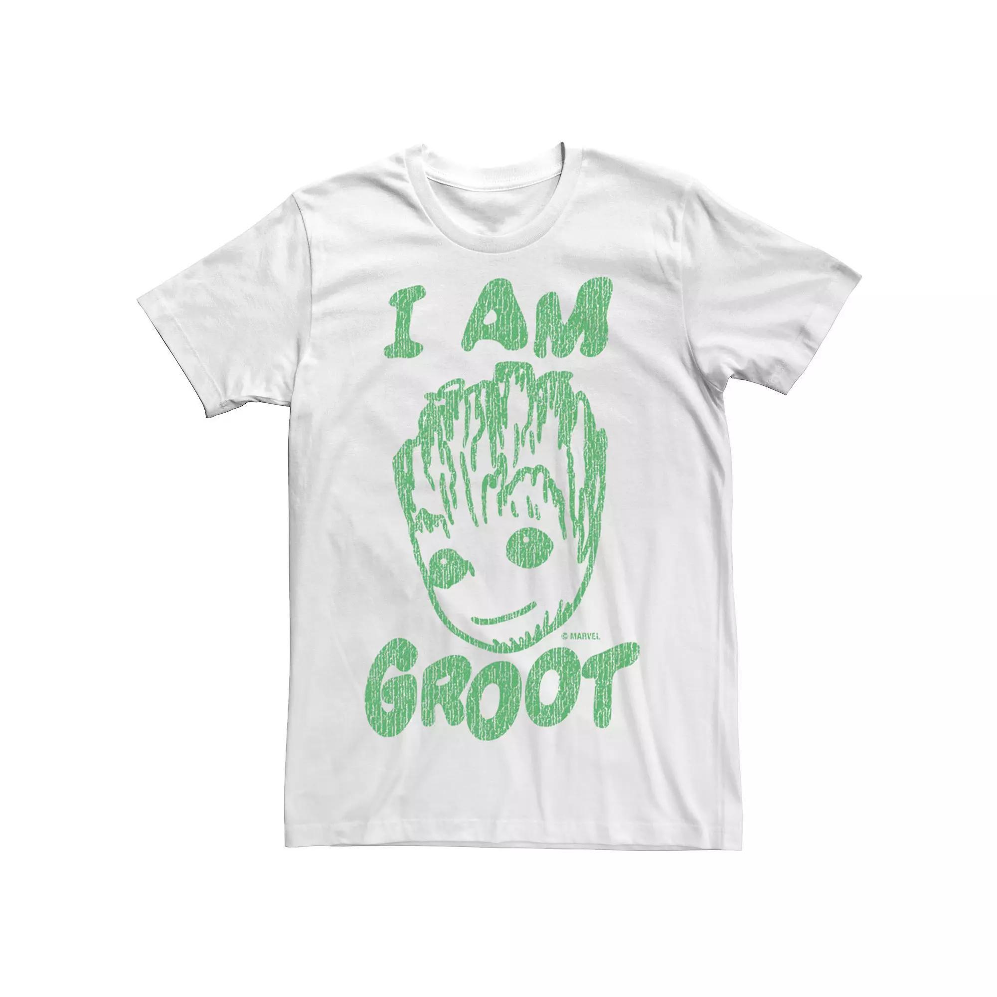 Men's Marvel Guardian Of The Galaxy Rough Groot I Am Groot Logo Tee,  Product Image