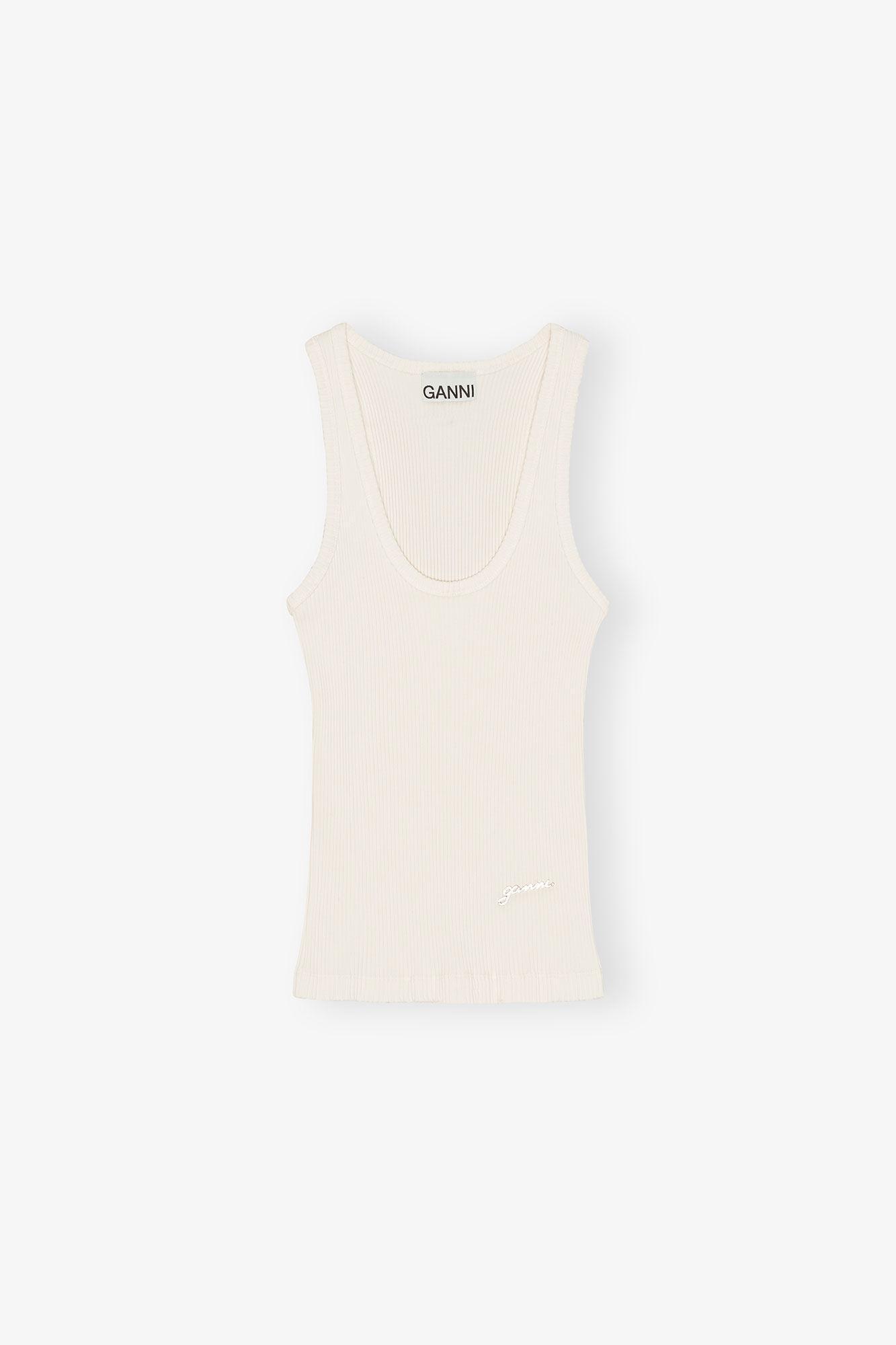 Ivory Ribbed Tank Top Product Image