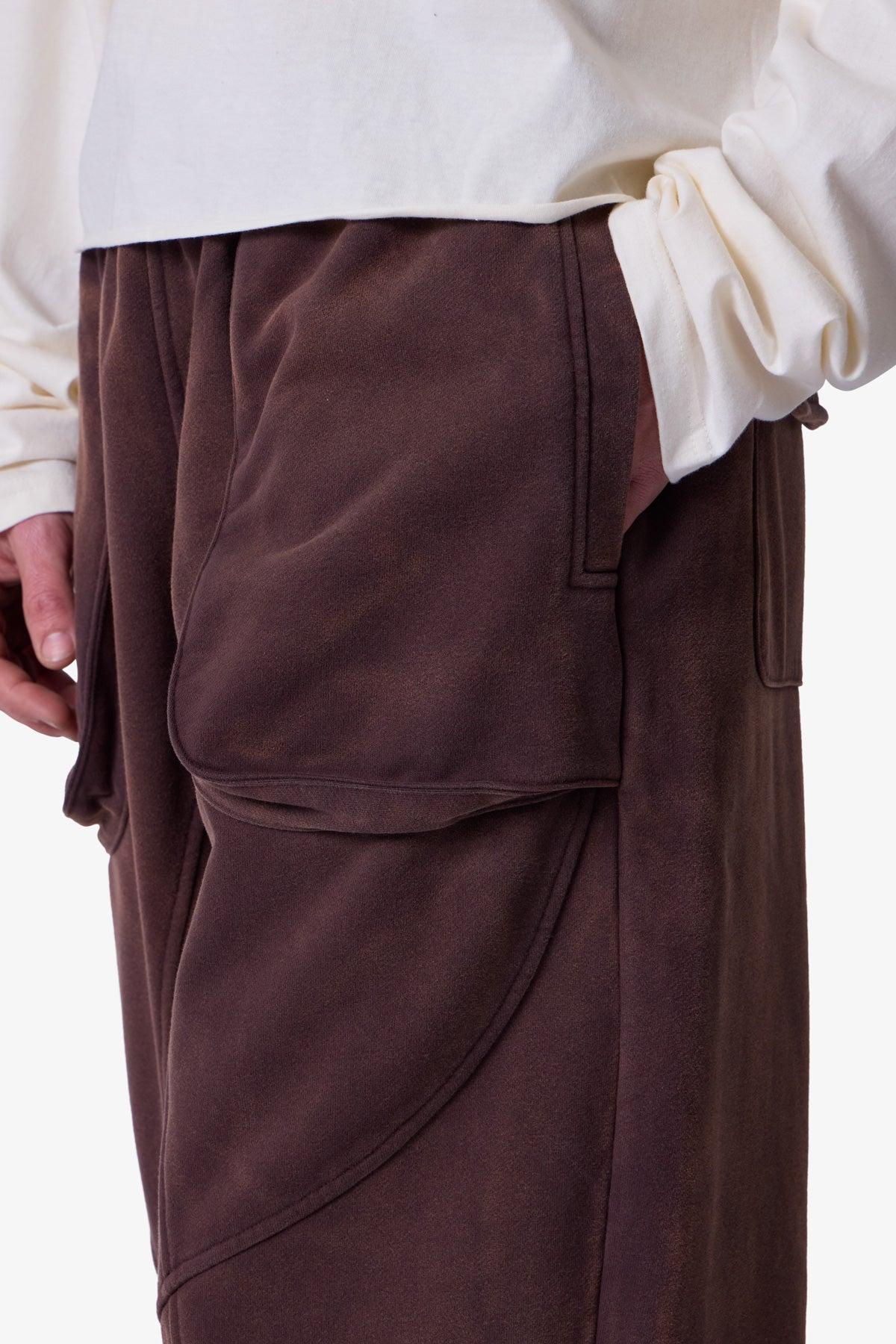 Cross Seamed Sweatpants - Washed Brown Product Image