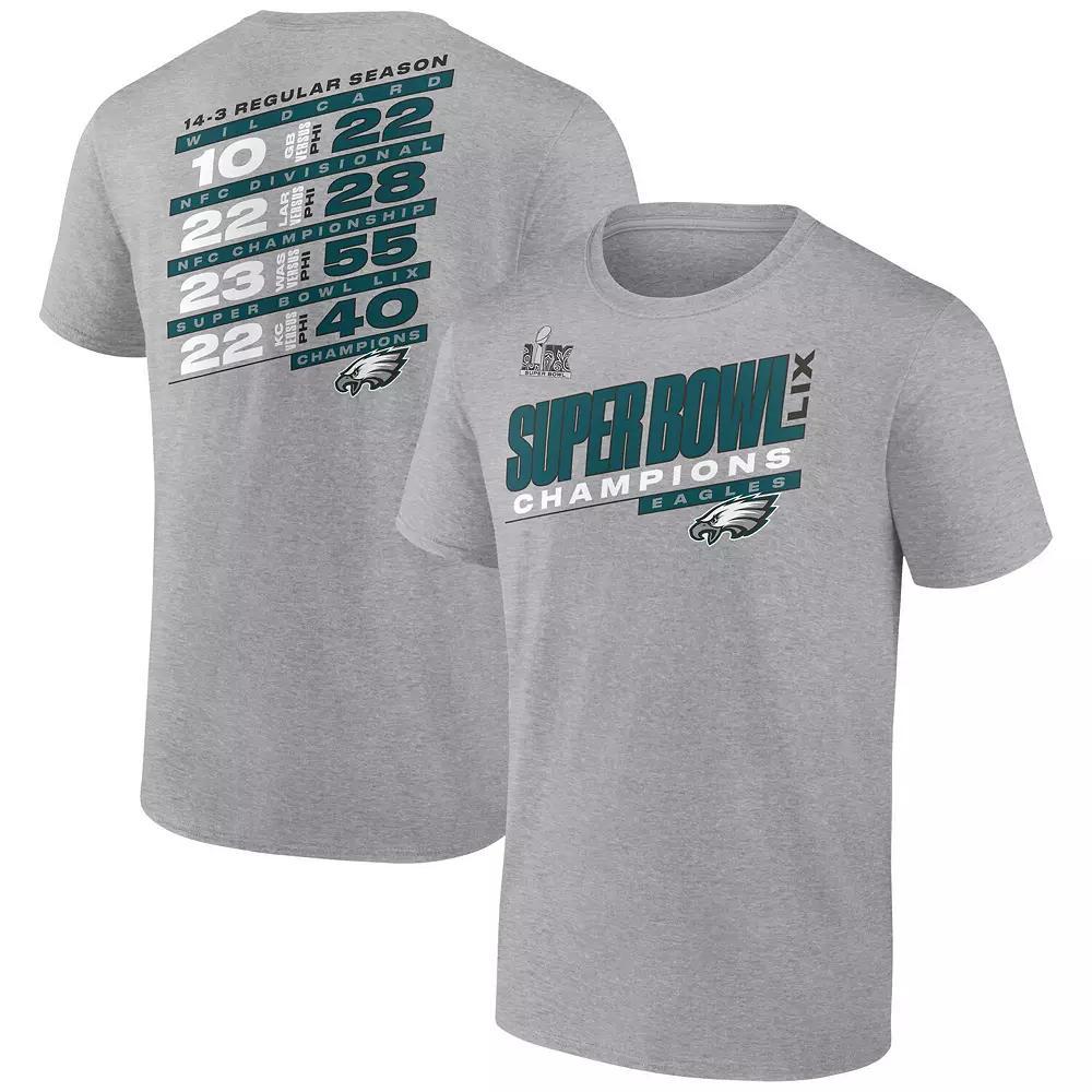 Men's Fanatics Heather Gray Philadelphia Eagles Super Bowl LIX Champions Big & Tall Counting Points Score T-Shirt, Size: 2XB, Grey Product Image