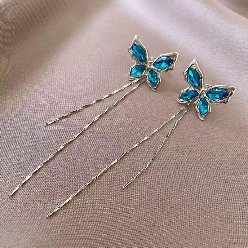 Butterfly Faux Crystal Alloy Threader Ear Cuff Product Image