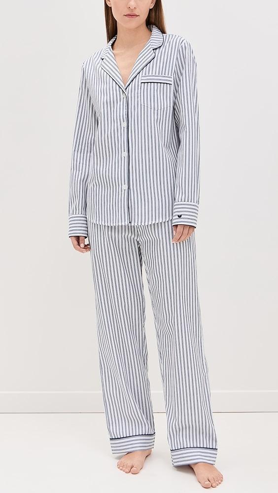 Petite Plume French Ticking Twill Pajamas | Shopbop Product Image