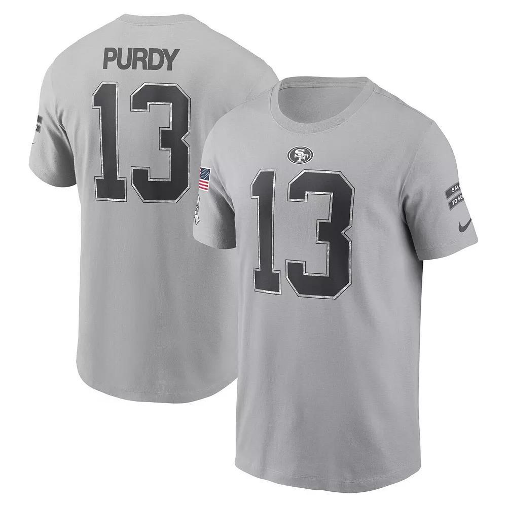 Men's Nike Brock Purdy Gray San Francisco 49ers 2024 Salute To Service Name & Number T-Shirt, Size: 2XL, Grey Product Image