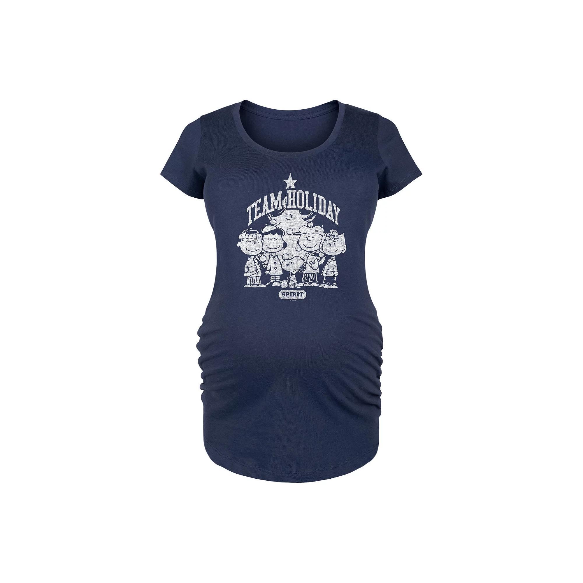 Maternity Peanuts Team Holiday Spirit Graphic Tee, Women's,  Product Image