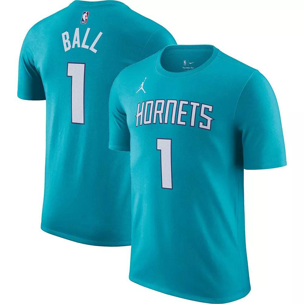 Men's Nike LaMelo Ball Teal Charlotte Hornets Icon 2022/23 Name & Number T-Shirt,  Product Image