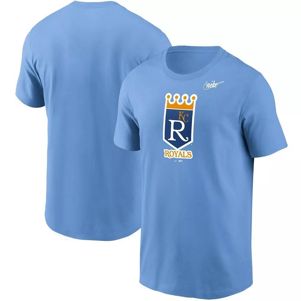 Men's Nike Light Blue Kansas City Royals Cooperstown Collection Logo T-Shirt, Size: Small Product Image