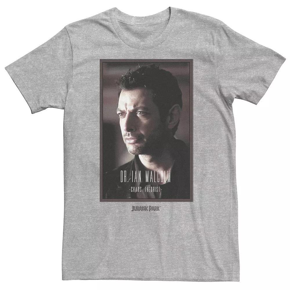 Big & Tall Jurassic Park Dr. Ian Malcolm Chaos Theorist Tee, Men's, Size: 4XL, Athletic Grey Product Image