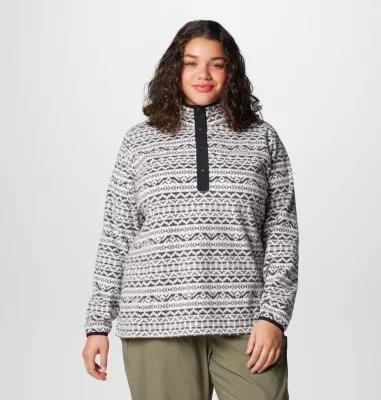 Columbia Womens Benton Springs Printed Half Snap Fleece Pullover - Plus Size- Product Image