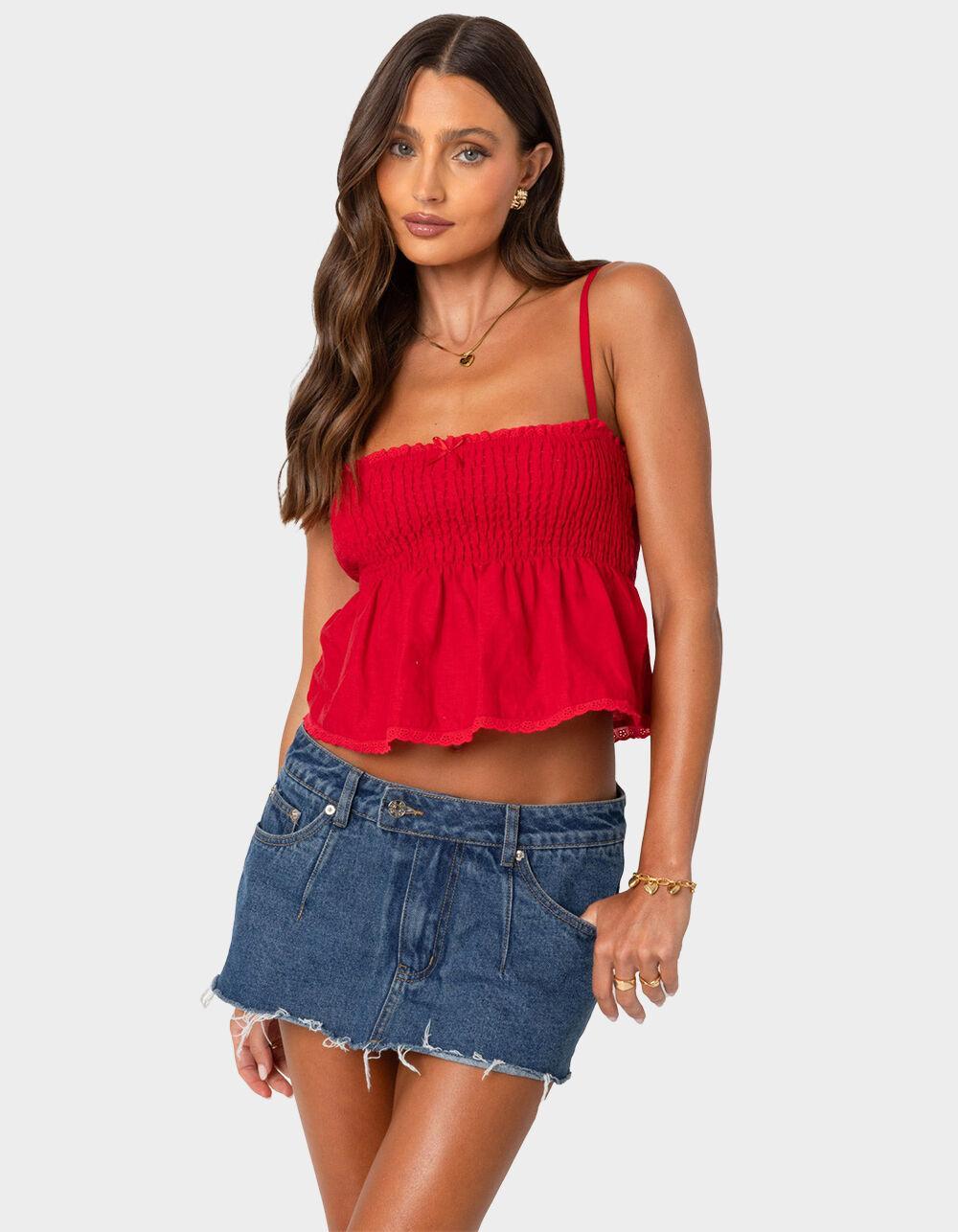 EDIKTED Millie Scrunch Tank Top Product Image