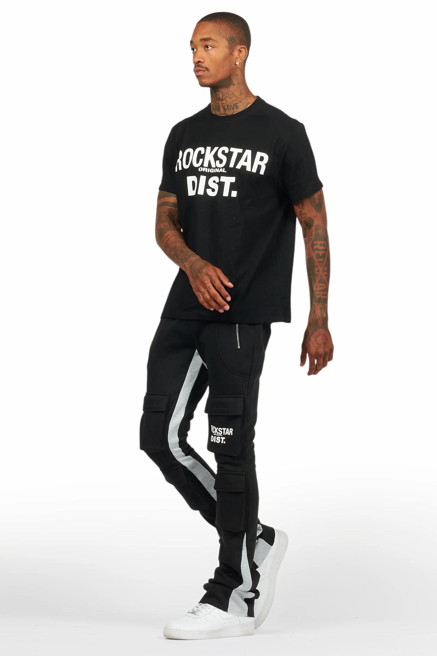 Antoon Black T-Shirt/Stacked Flare Track Set Male Product Image