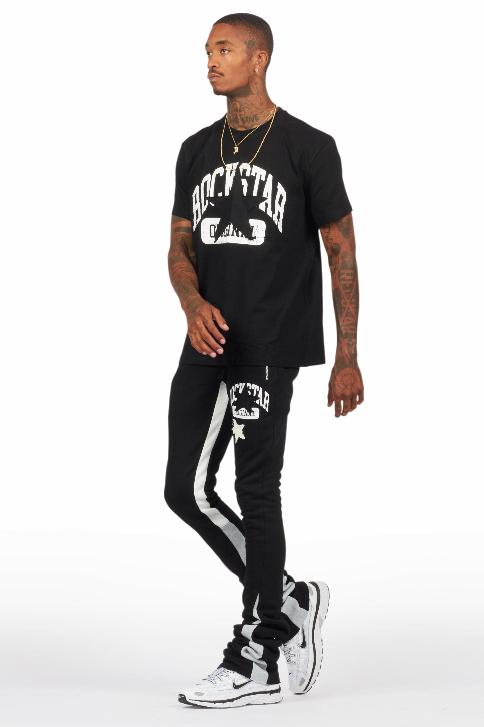 Mallor Black T-Shirt/Stacked Track Set Male Product Image