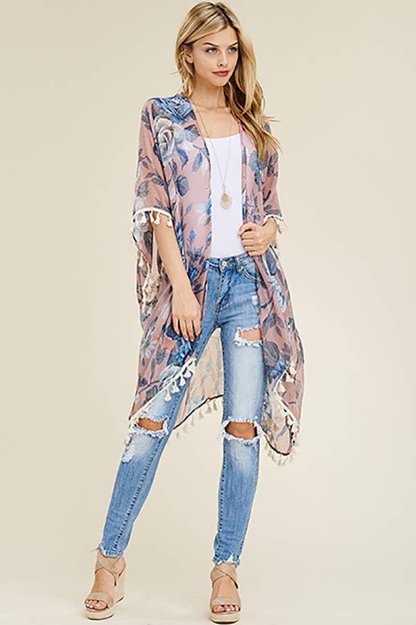 FLORAL TASSEL CARDIGAN Product Image