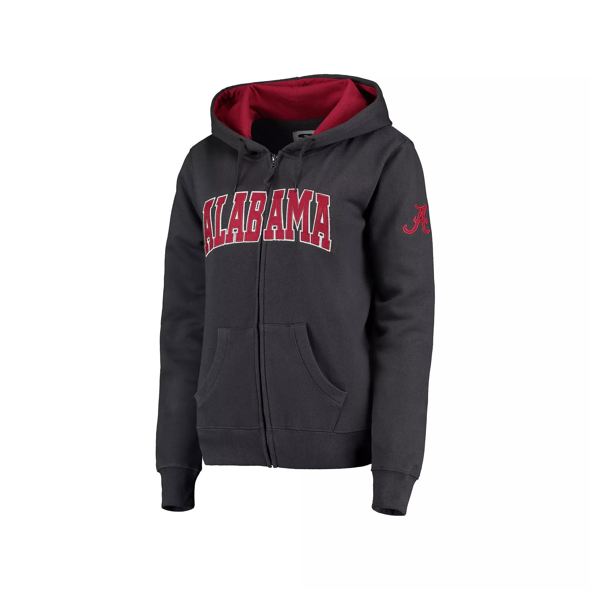 Women's Stadium Athletic Charcoal Alabama Crimson Tide Arched Name Full-Zip Hoodie,  Product Image
