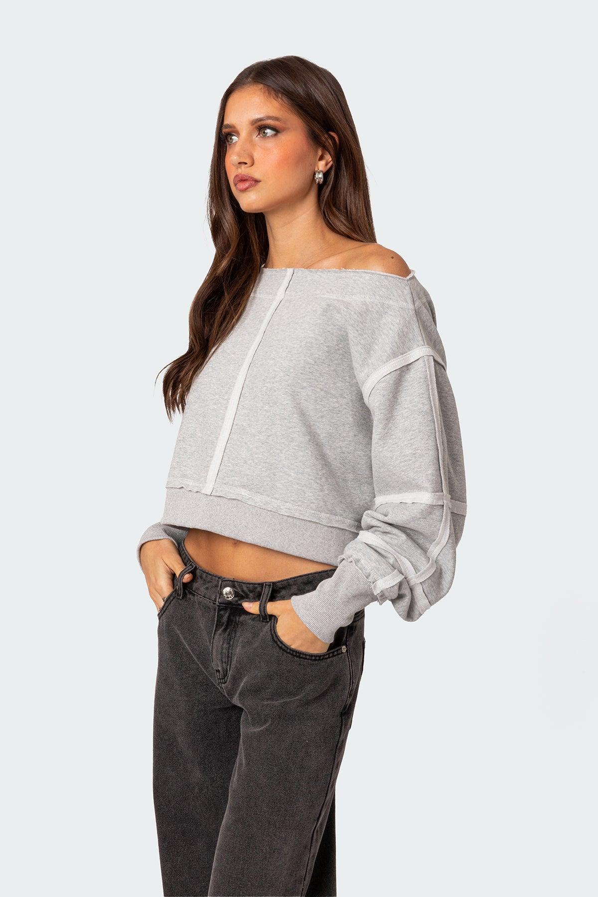 Inside Out Cropped Sweatshirt Product Image