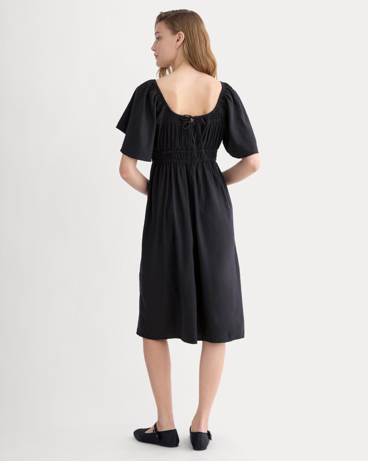 Womens Flutter-Sleeve Dress in Stretch Linen by Everlane Product Image