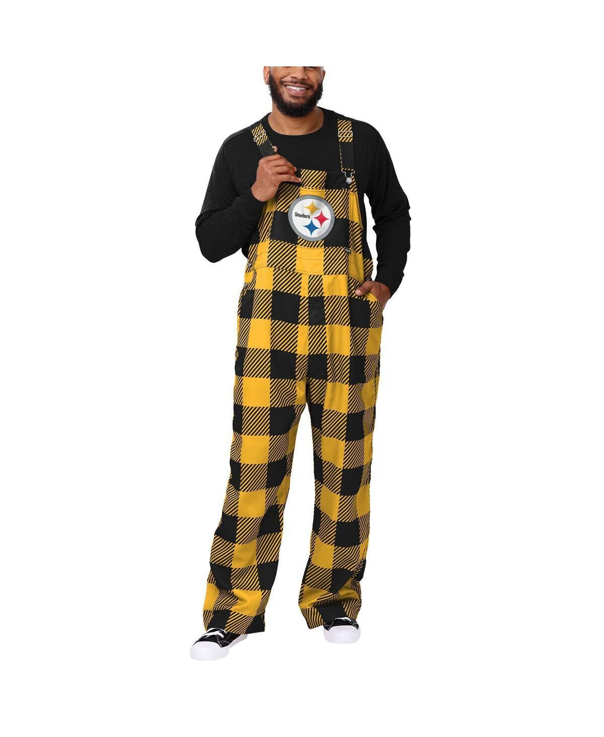 Mens FOCO Pittsburgh Steelers Big Logo Plaid Overalls Product Image