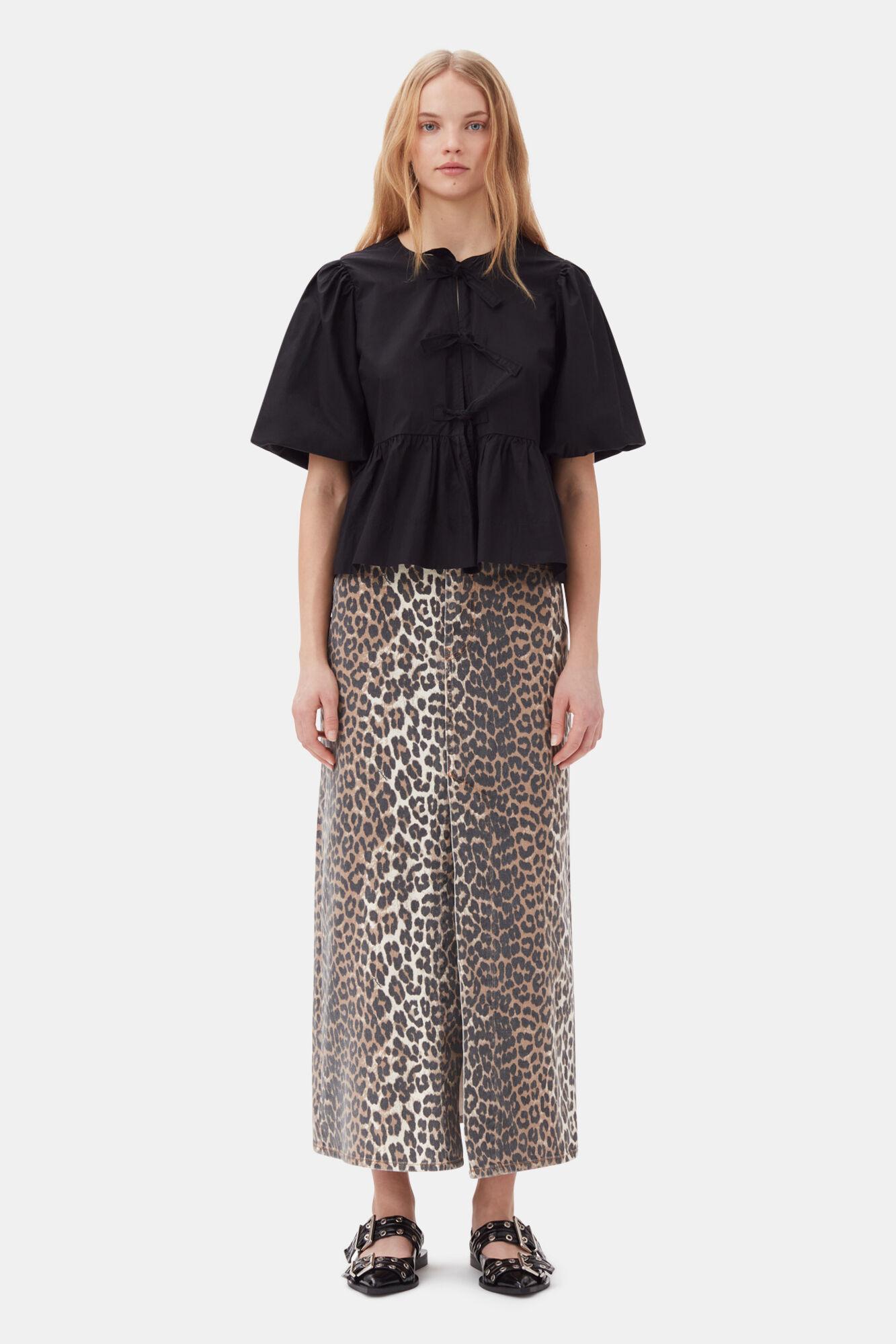 Cotton Poplin Peplum Tie Blouse Product Image