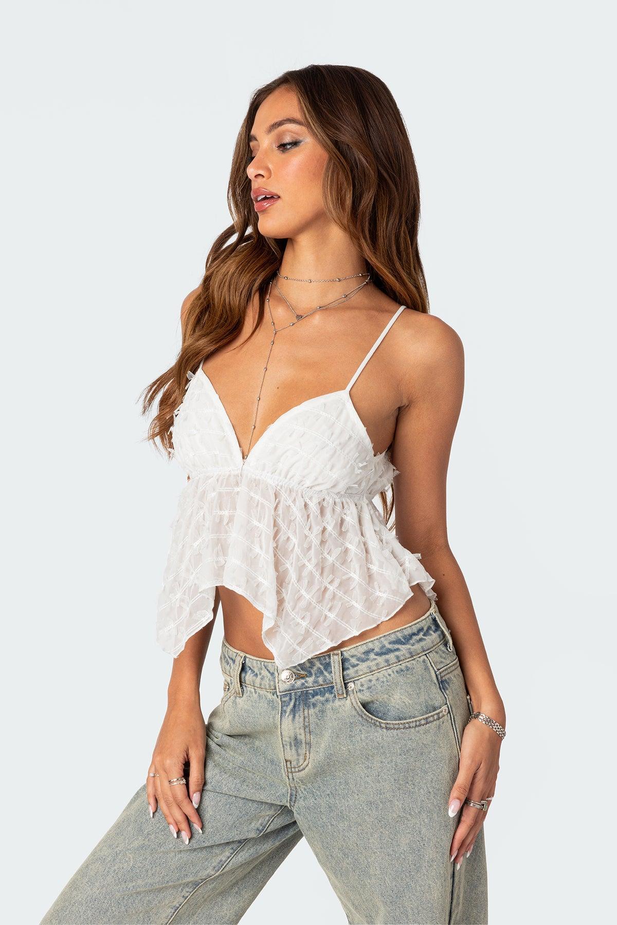 Flutter Frilled Tie Back Top Product Image