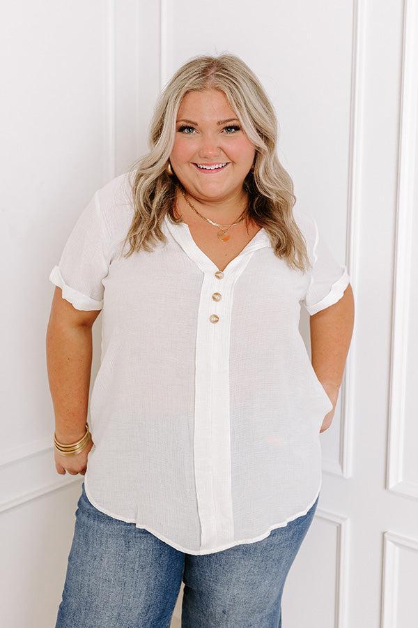 Coastal Breeze Shift Top in White Curves Product Image