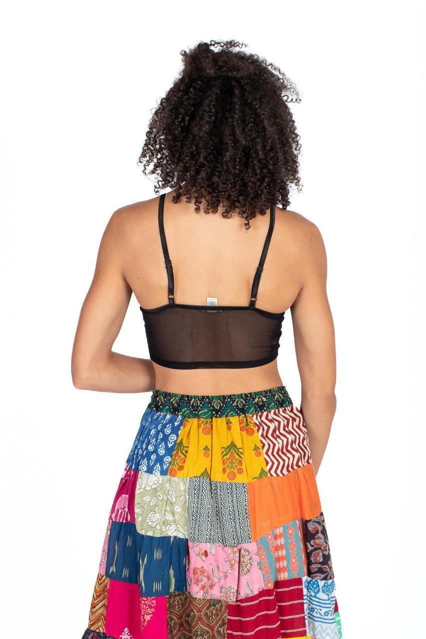 Pleather Mesh Bustier Crop Top Product Image