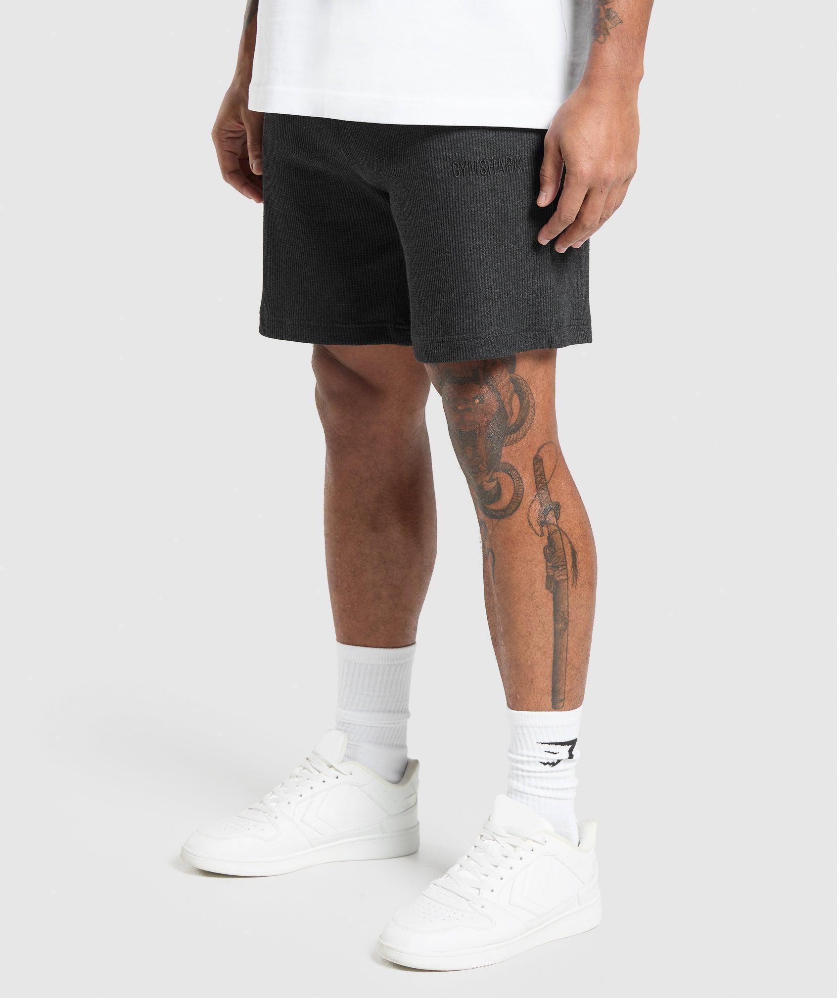 Gymshark Waffle Shorts - Black Male Product Image