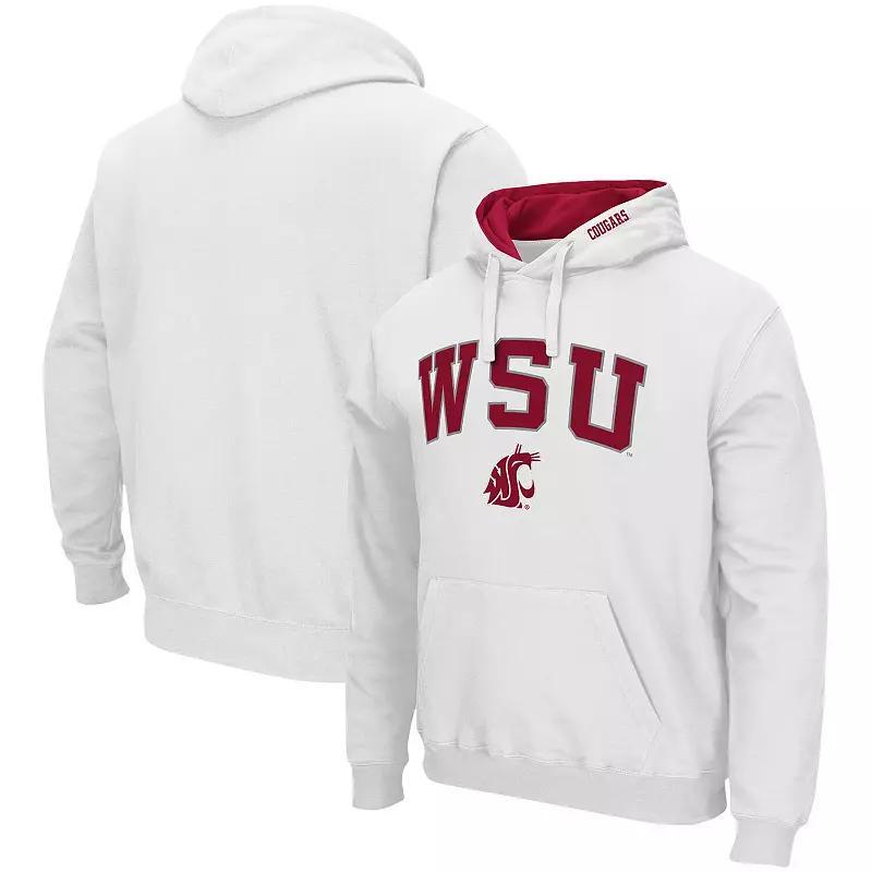 Men's Colosseum White Washington State Cougars Arch & Logo 3.0 Pullover Hoodie,  Product Image