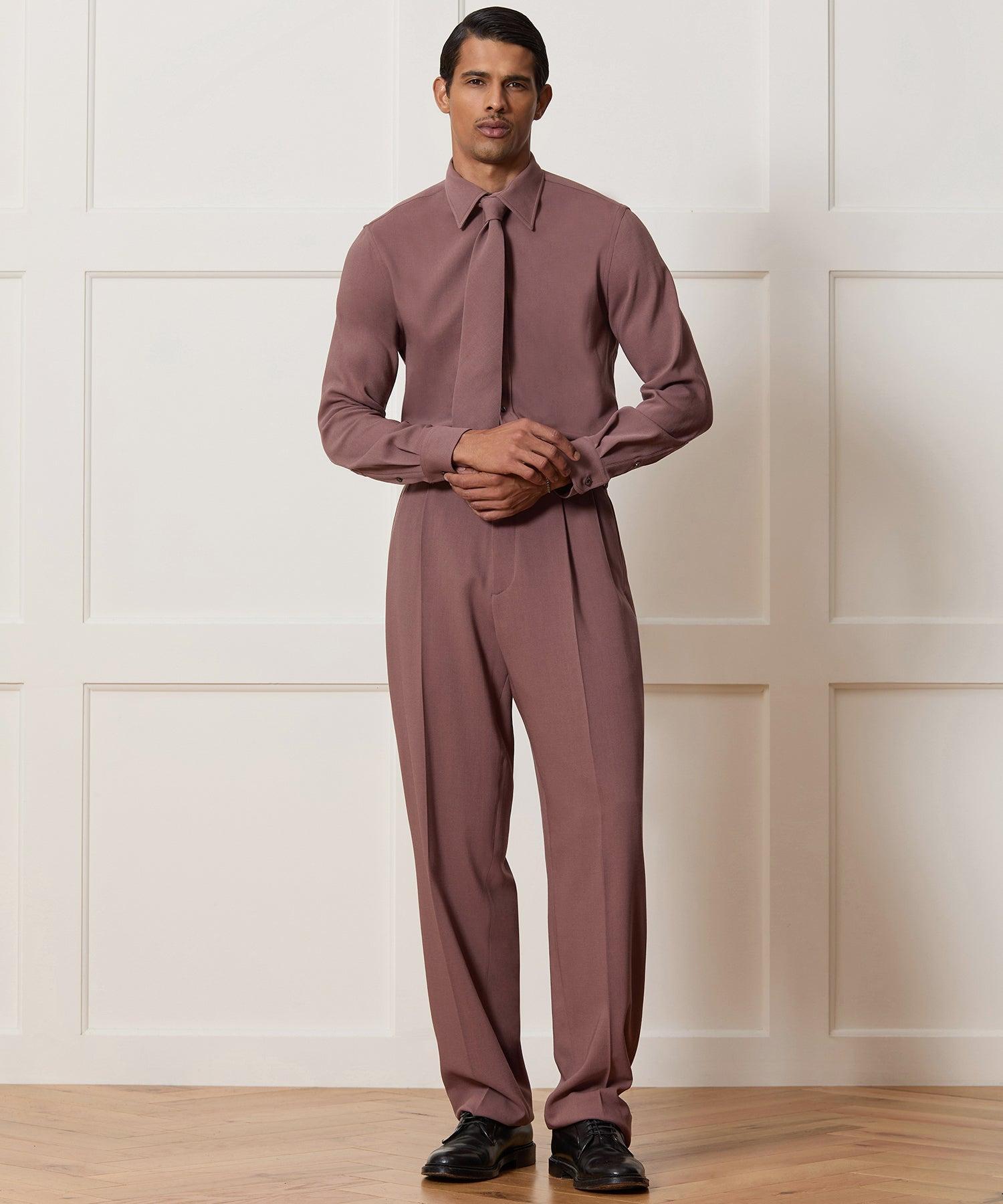 Italian Heathered Cotton Side Tab Trouser Product Image