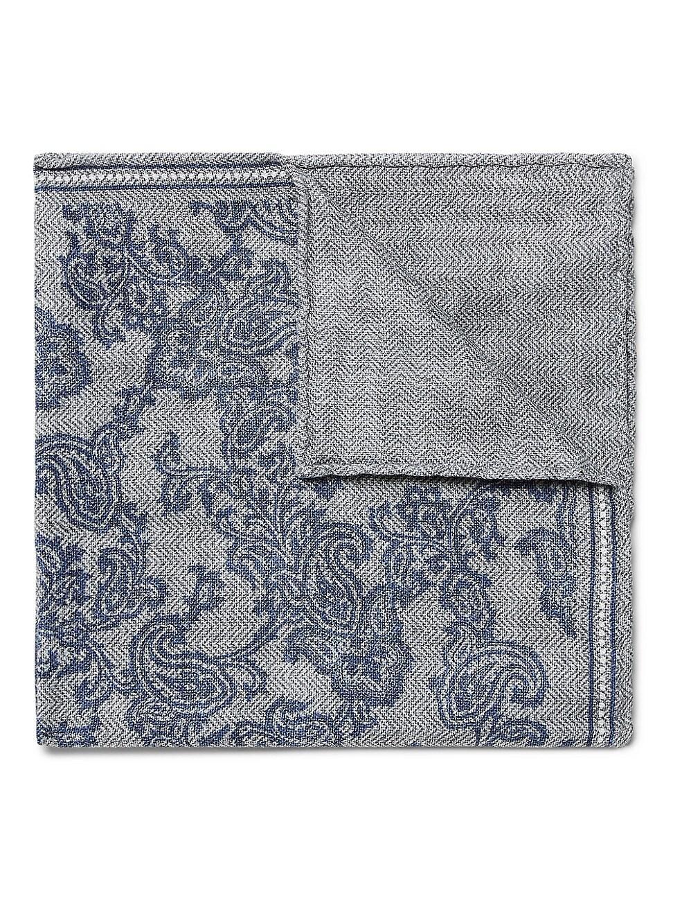 Mens Silk Pocket Square with Paisley Design Product Image