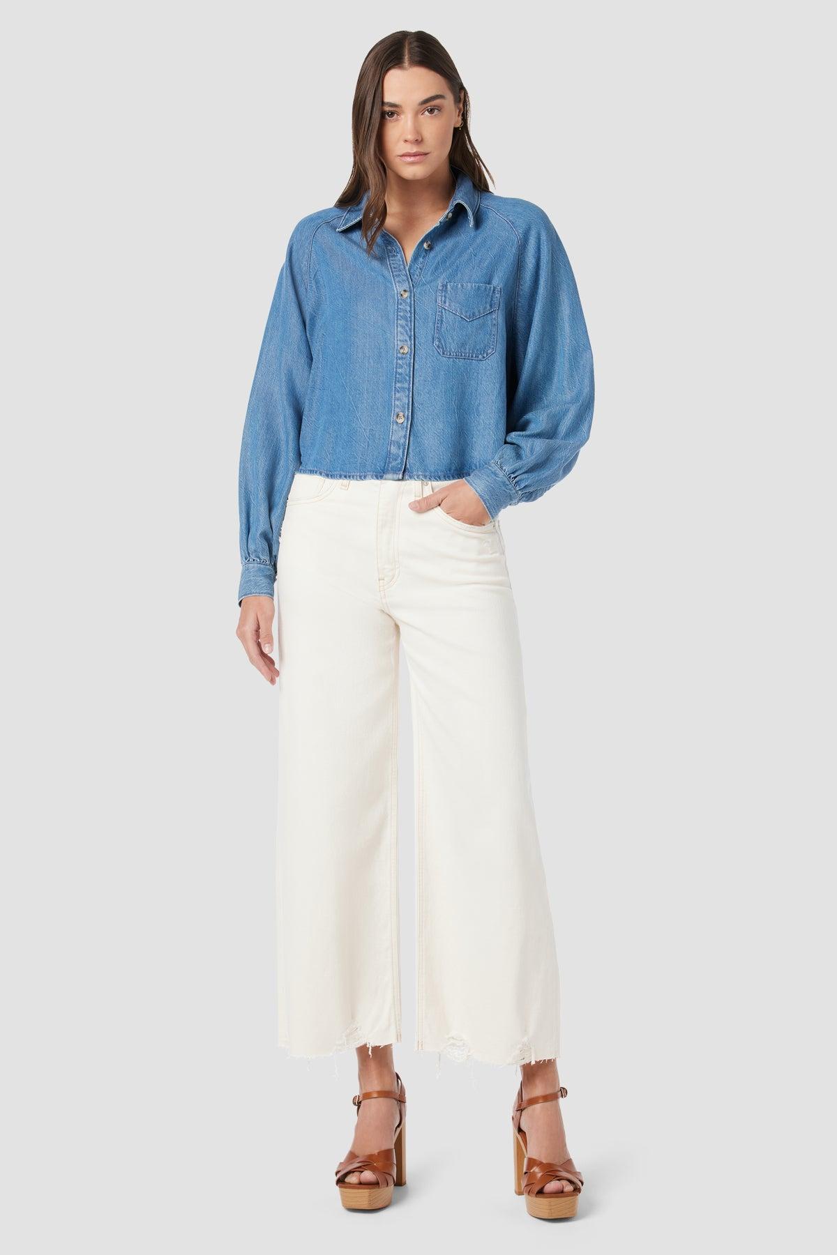 Raglan Balloon Sleeve Button Down Female Product Image