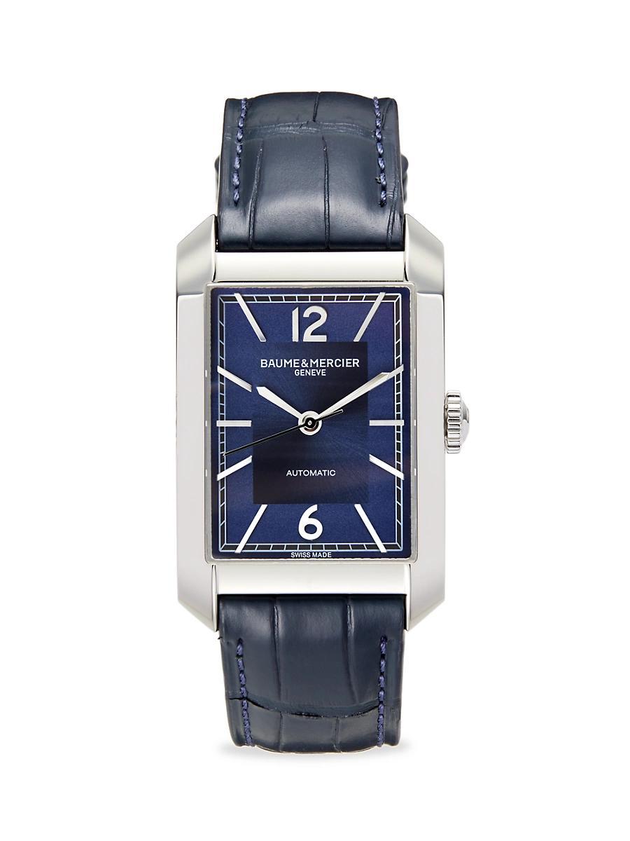 Mens Hampton 10732 Stainless Steel & Leather Strap Watch/43MM x 27.5MM Product Image